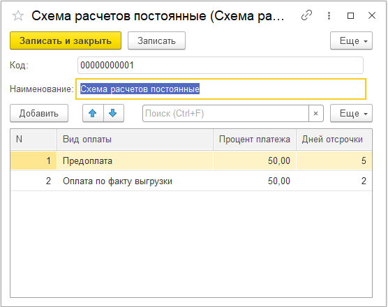 Редактирование схемы расчетов