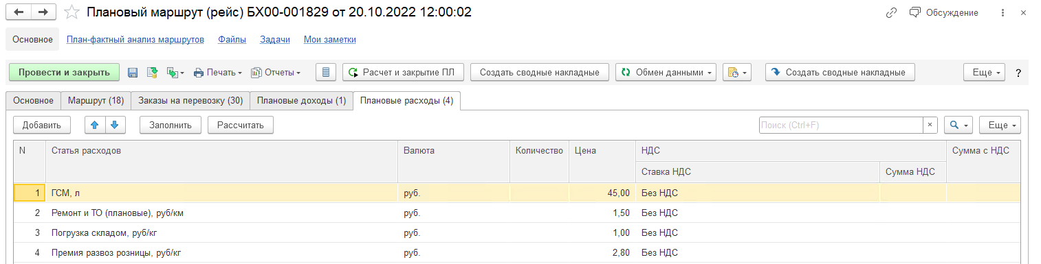 Плановые расходы