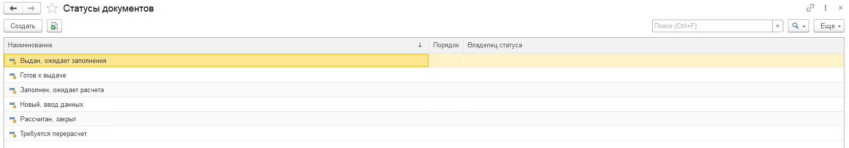 Статусы документов